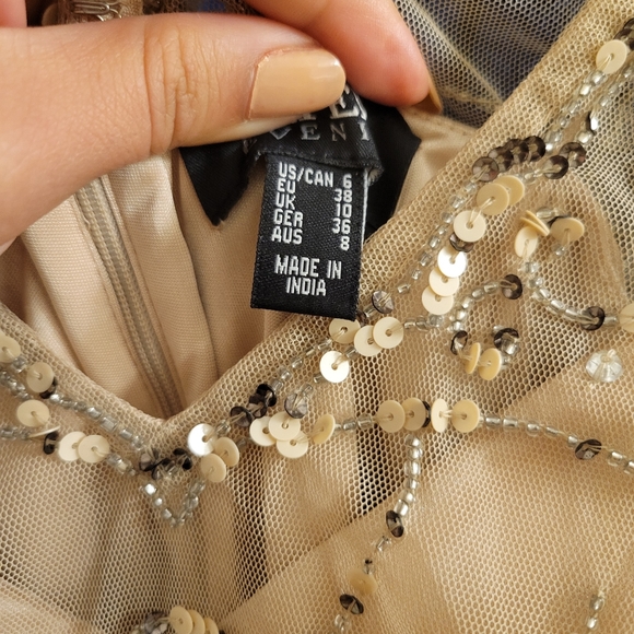 Adriana Pappell Sequin Gold Dress - Picture 2 of 3